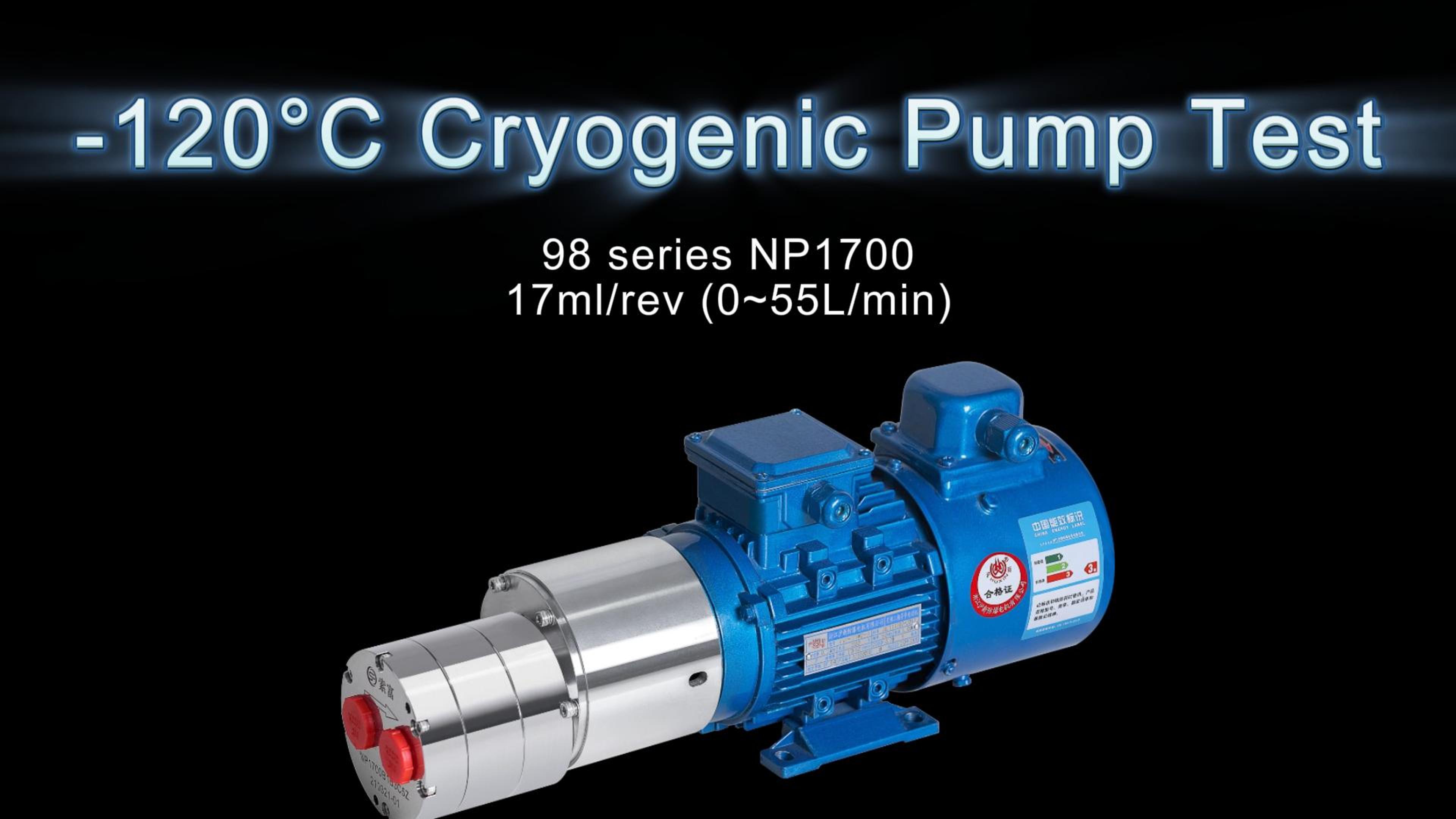 Teste de bomba criog&ecirc;nica -120&deg;C NP1700